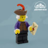 rev09 Revolutionary War Male Colonist - Dark Purple Jacket Minifigure