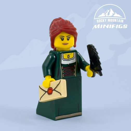 rev15 Revolutionary War Female Colonist - Dark Green Dress Minifigure