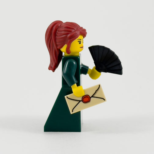 rev15 Female Colonist Minifigure - Dark Green Dress - Side