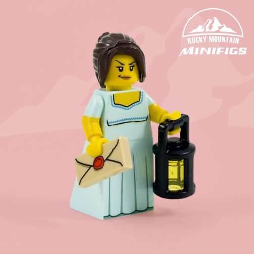 rev16 Revolutionary War Female Colonist - Light Aqua Dress Minifigure