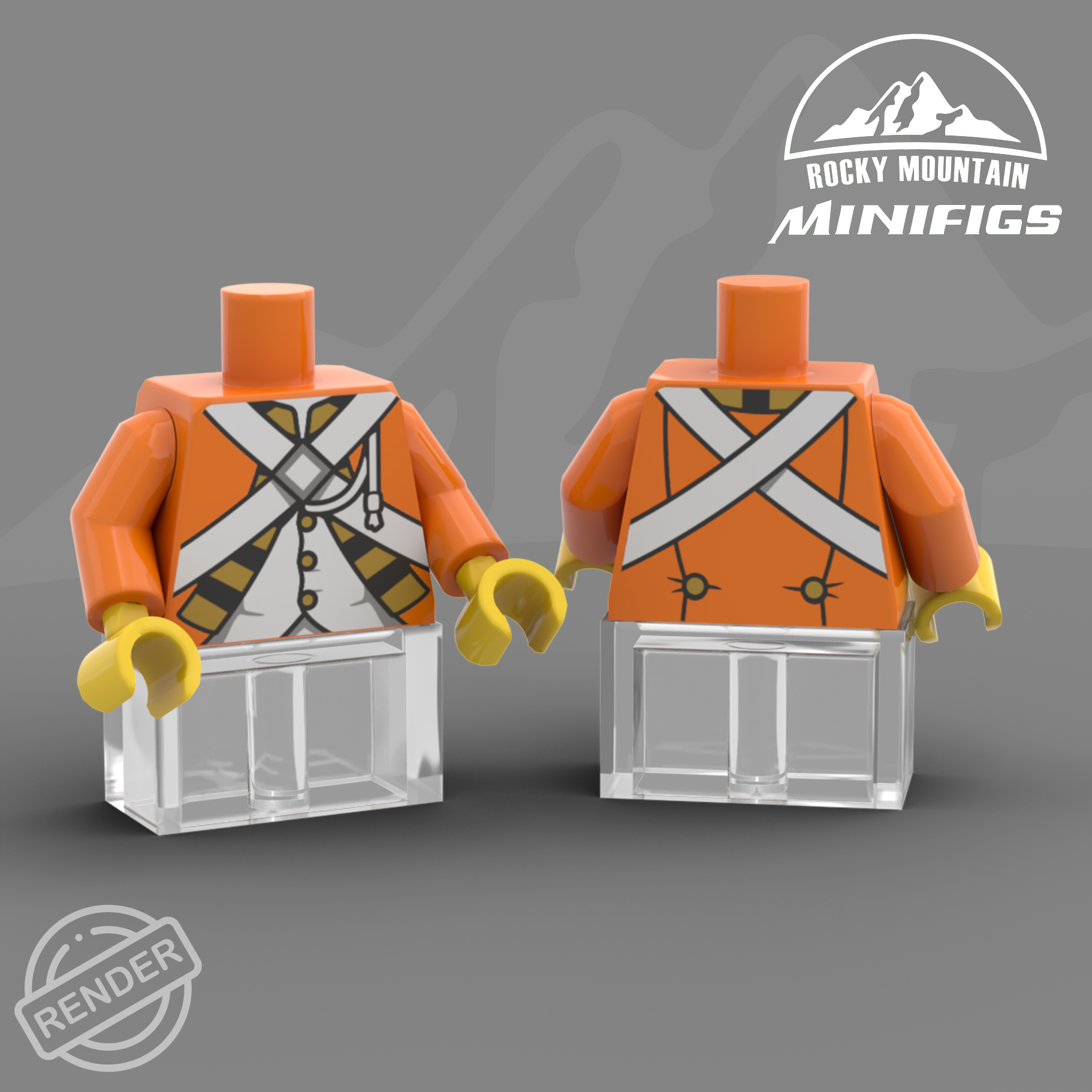 Full Color Classic Pirates Imperial Soldier IV Torso - Rocky