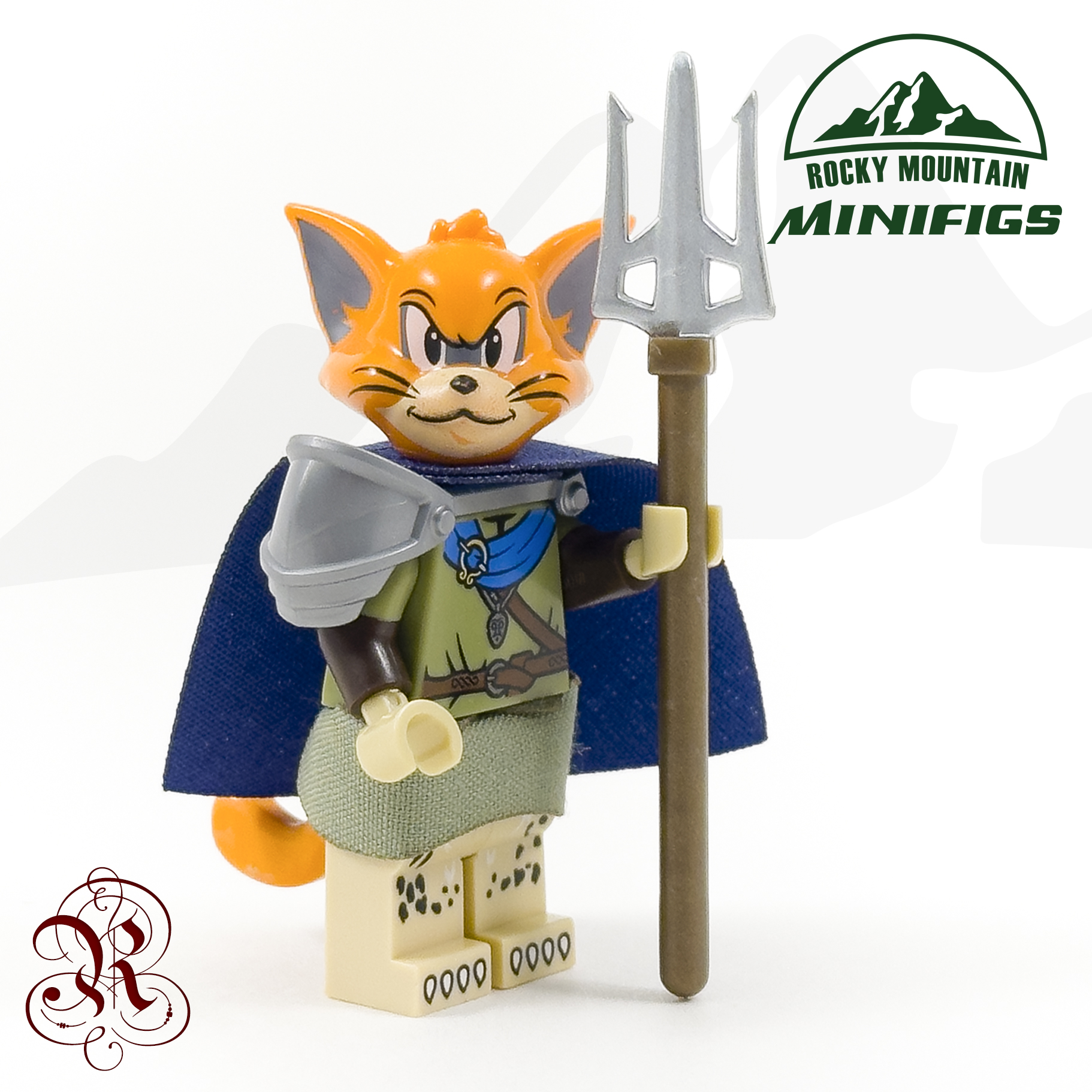 Woodland Creatures Vermin Wildcat Warlord with Trident Minifigure product photo