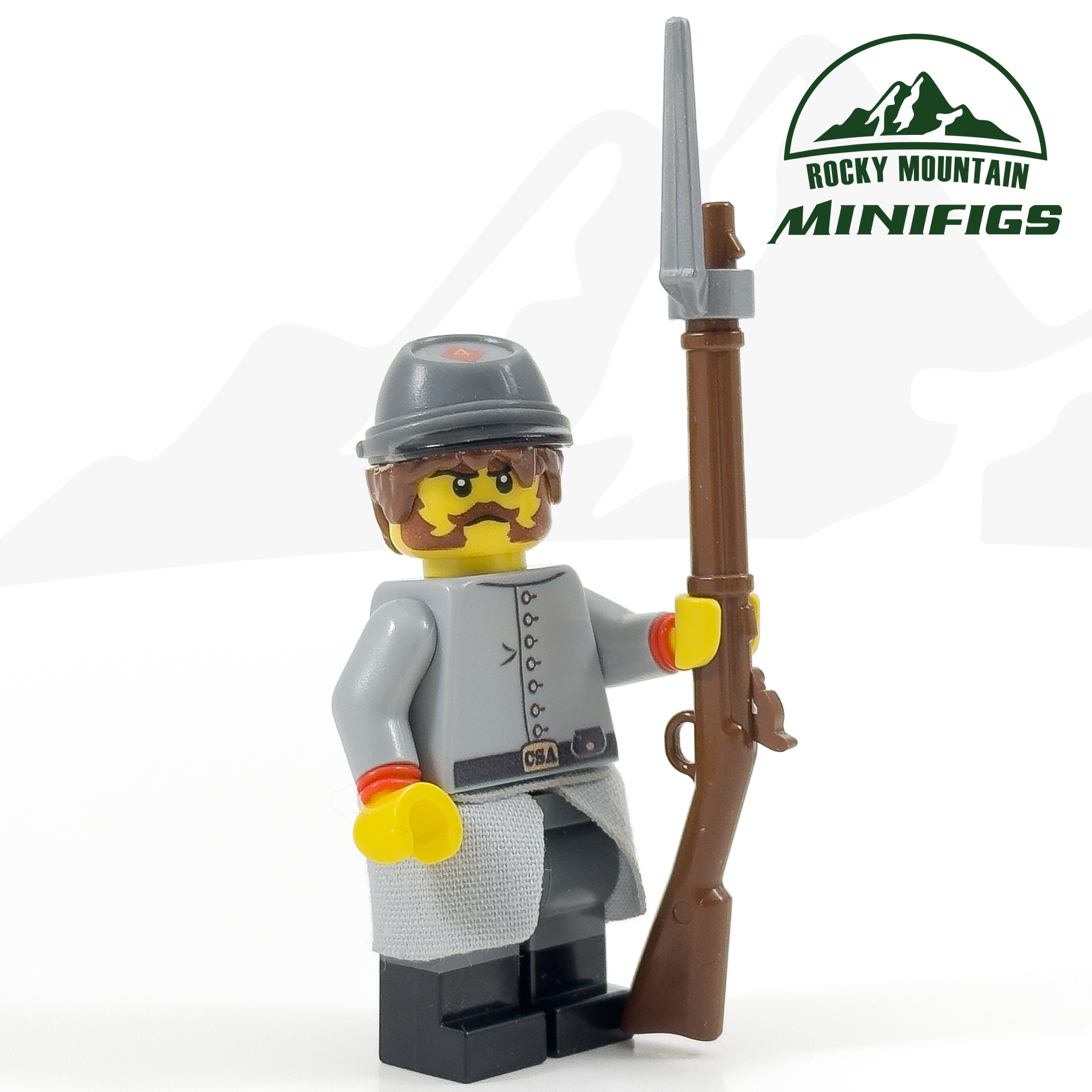 Civil War Rebel Artillery Soldier Minifigure with Caplock Musket product photo